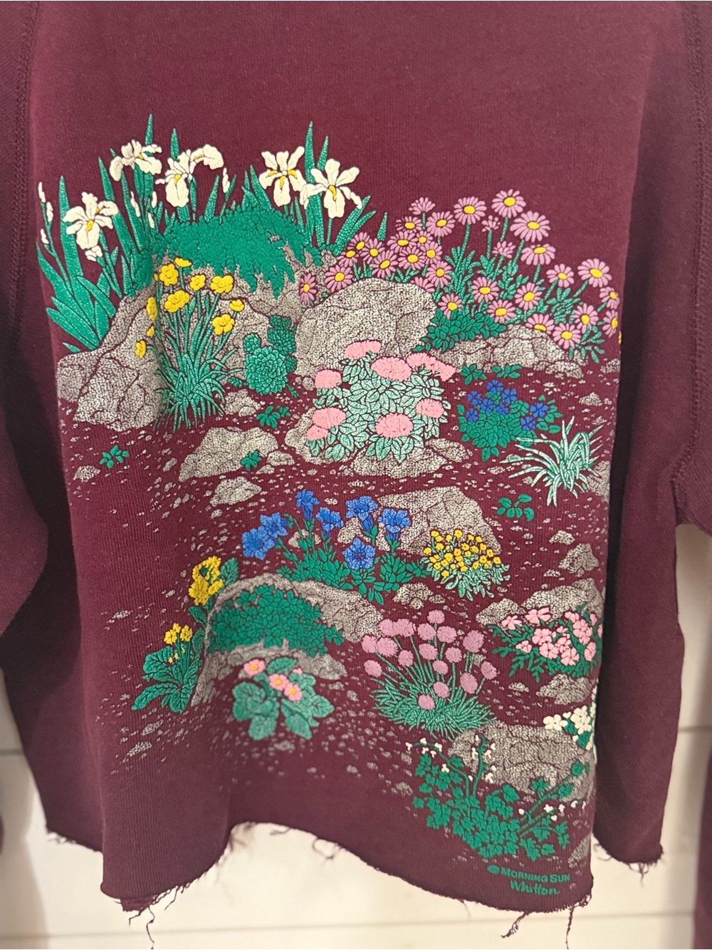 Vintage 80’s Picket & Post Morning Sun Whitton Sweatshirt Crop Cottagecore M - Picture 2 of 8
